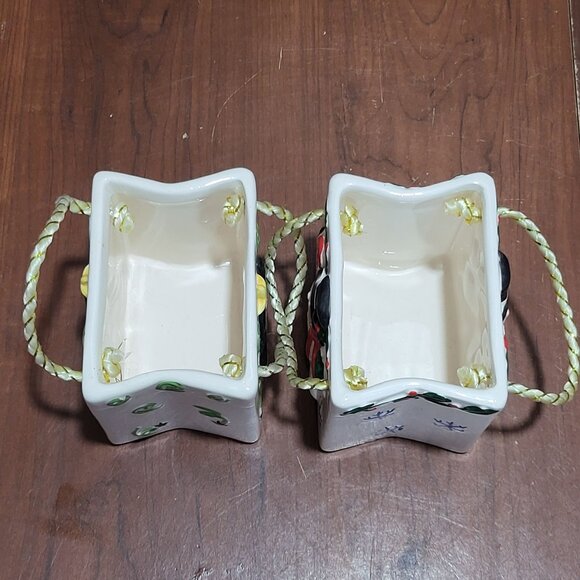 Ceramic Christmas Tree Snowman Gift Candy Bag Lot of 2 - Picture 5 of 12